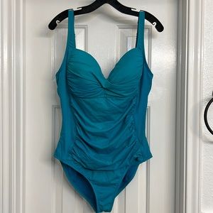 Turquoise One Piece Tummy Control Swimsuit